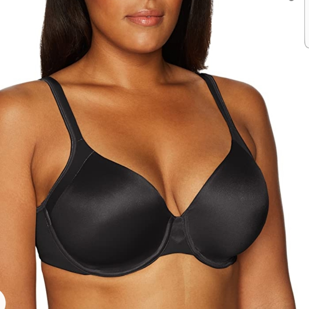 Playtex Smoothing Sides and Back Underwire Lift Support Black Bra 38F DDD